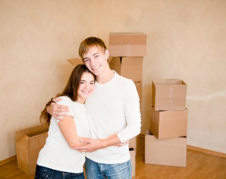 Packed boxes ready for removals in Guildford