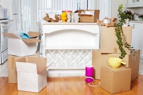 House removals planning in Guildford with moving boxes and home access preparation